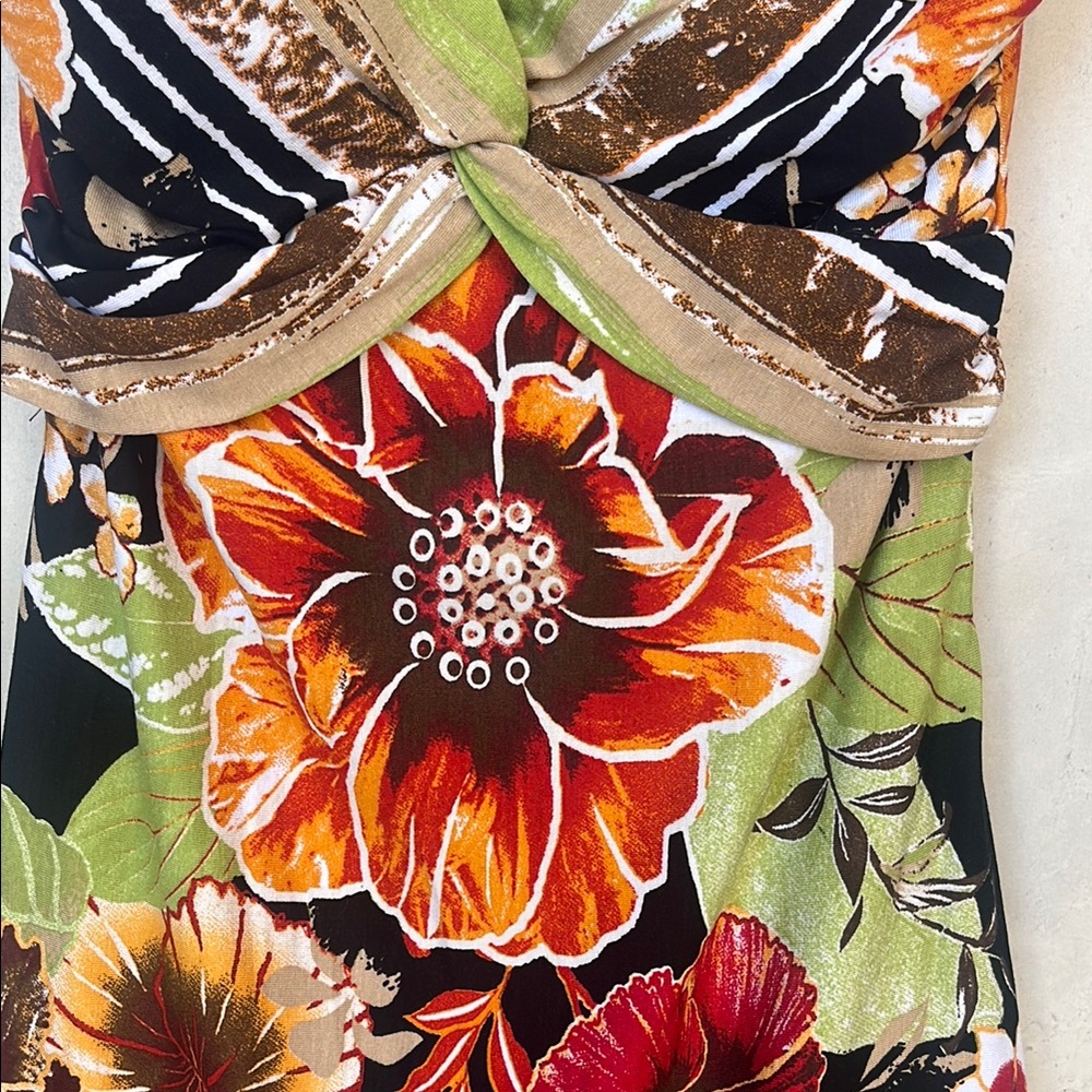 Y2K Caché Floral Halter Dress - Size 2 🌸 Stretchy & Backless - Picture 5 of 12